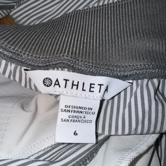 Athleta Brooklyn textured ankle pant city stripe coast gray. Size 6. - Picture 12 of 14